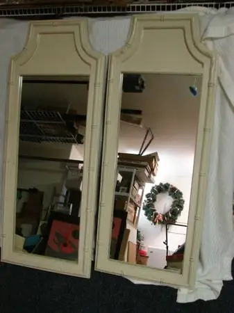 2 Large Rectangle Mirrors in Wooden Frames