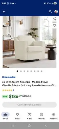White swivel accent chair