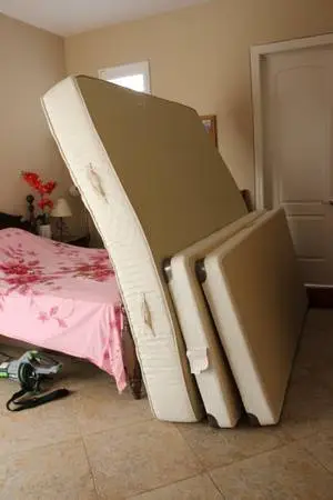 Used Sealy King size latex mattress with 2 matching foundations