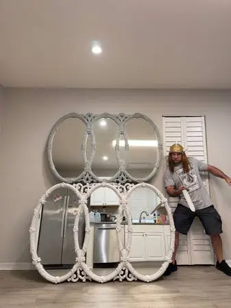 Two triple ring mirrors! Vintage 3 ring mirror mid century CAN DELIVER