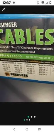 Snow Cables chains See Pictures For Specs Details 50 FIRM a