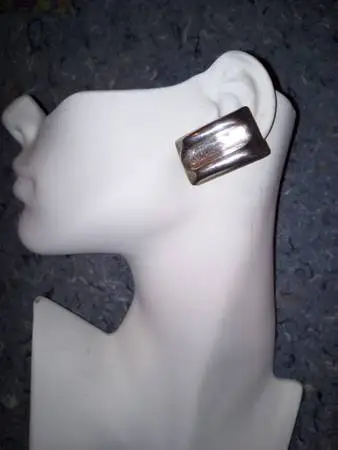 Vintage Textured Sterling Silver Clip On Earrings (2 Pair)