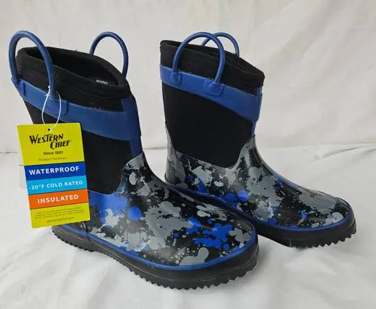 Western Chief Size 2/3 Youth Neoprene Boots New with Tags