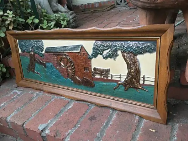 Kitsch Alert!! c1955 Ideal Originals LA Vac-U-Form Art Old Mill scene