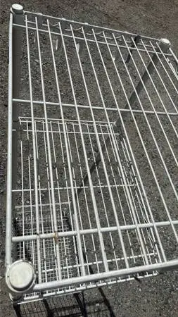 Tall, Narrow White Wire Storage Cart