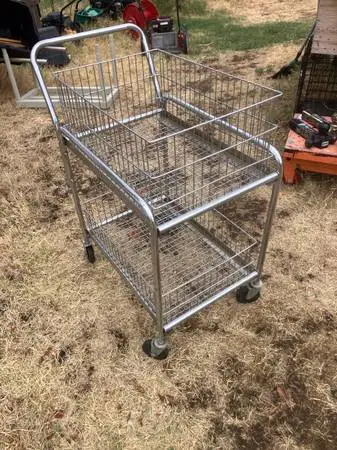 Push cart with upper & lower baskets