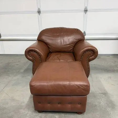 Leather Chair And Ottoman