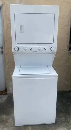 Electric Frigidaire 27 white stackable washer and electric dryer