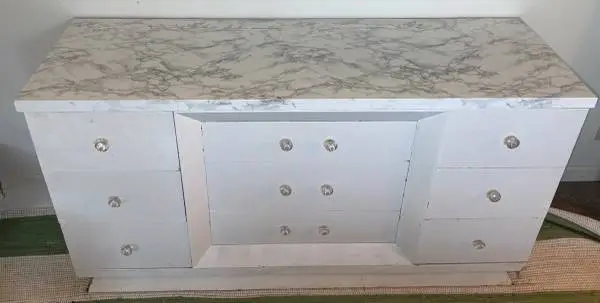 FREE!!!!!! White Faux Marble-Top Dresser