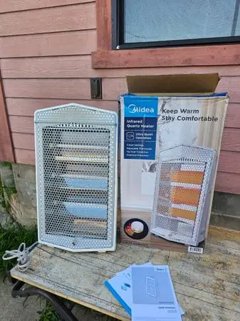 Midea 1500W Quartz Electric Space Heater MSH20Q3AWW 24x13.5x7 White
