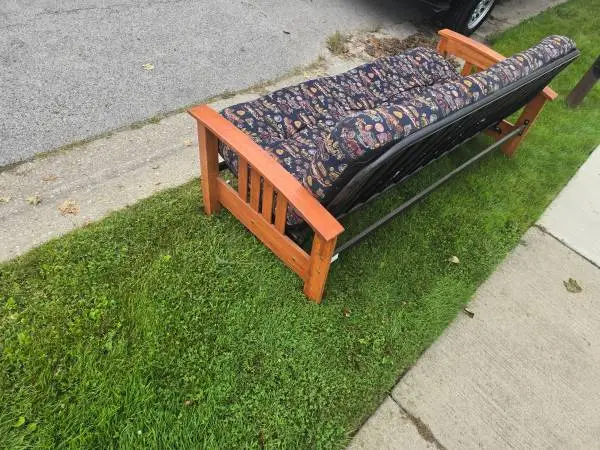 FREE. folding couch futon. Needs new cushion very dirty