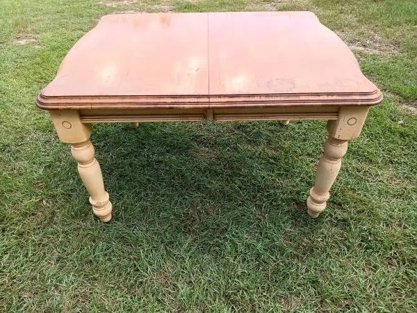 Solid wood dining room table with 5 chairs