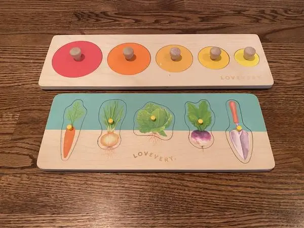 LOVEVERY COMMUNITY GARDEN VEGETABLE & CIRCLE OF FRIENDS WOODEN PUZZLES