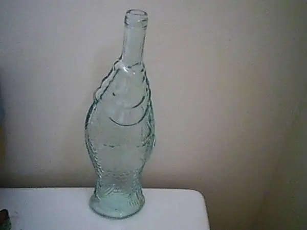 Tall Glass Figural FISH Wine Bottle 13.5 tall