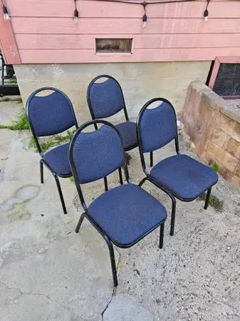 4 Pieces VIRCO Outdoor Metal Chair Cushioned Super Duty 500Lb Capacity