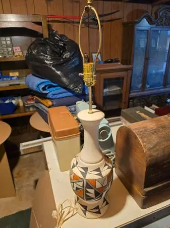 Acoma Pueblo lamp with shades