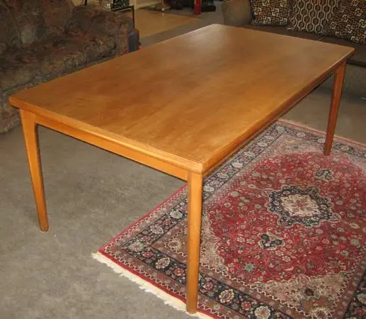 Danish Solid teak wood mid century modern dining room table