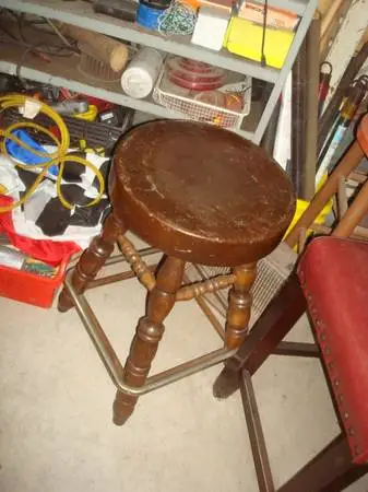heavy wooden stool, 24