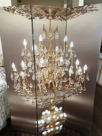 Gold tone chandelier room divider $45.