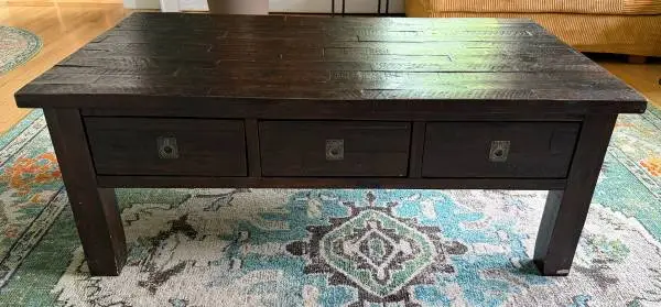 Jofran KONA Grove Solid Acacia Wood Coffee Table – 3 Drawers