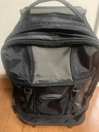 Champion rolling backpack w/2 compartments, hidden straps, 20x14