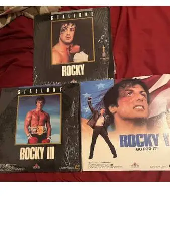 ROCKY 1, 3, 5 LASER DISCS Sylvester Stallone movies