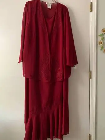 NWT Plaza South Womans Size 24W Ruby Formal Dress/Jacket Set