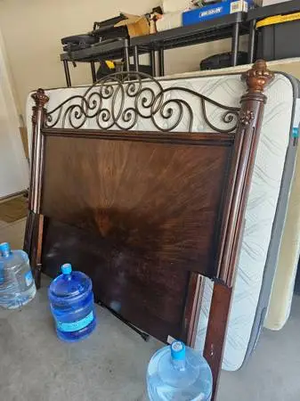 Queen size headboard and mattress