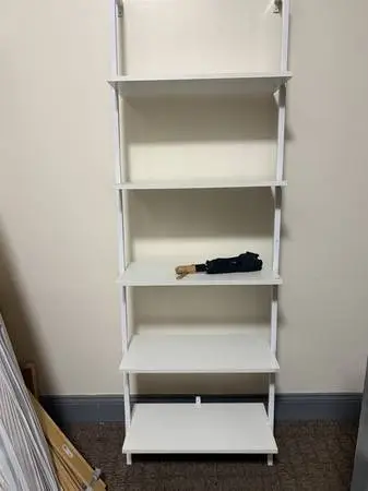 5 shelf, 6ft tall, white shelving