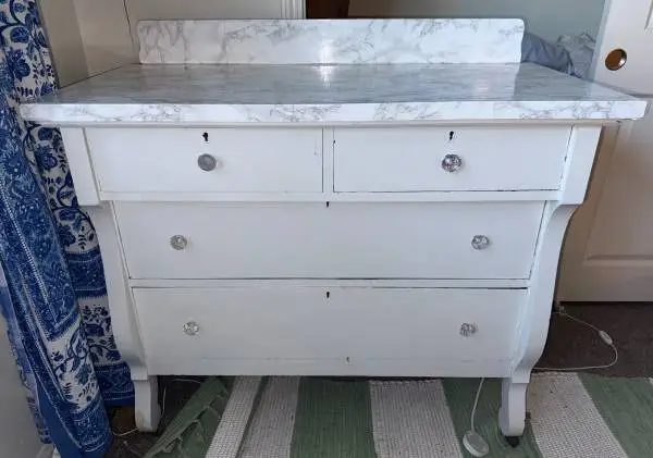FREE!!!!! White Faux Marble-Top Dresser