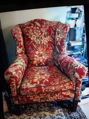 Antique Wingback Chair, Framed artwork