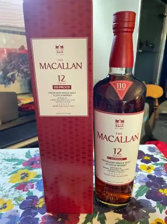 Collectible McCallan Single Malt Scotch 110 proof in gift box