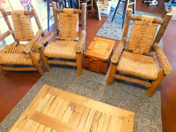 CUSTOM WOOD LOG WOVEN CHAIRS