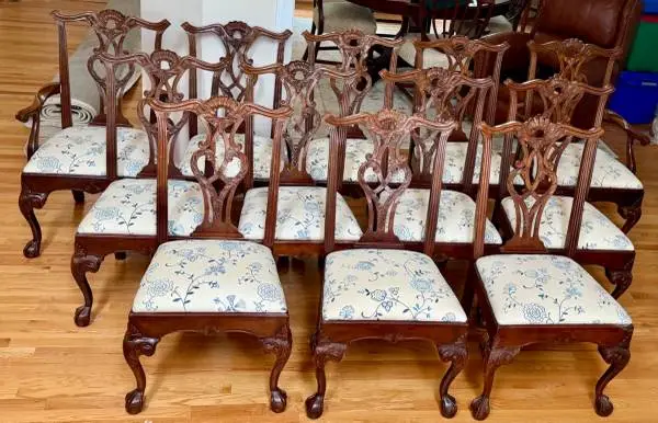 Henredon Rittenhouse Square Mahogany Chippendale 12 Dining Chairs