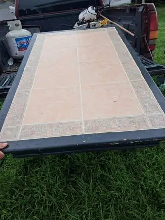 Kitchen table wood with ceramic tile top