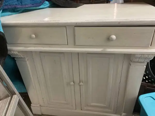 WHITE Vintage cabinet - perfect for tv & storage