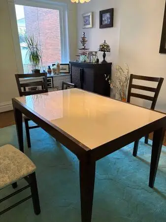 Calligaris  Italian Modern Extendable Glass Top Dining Table w/ H