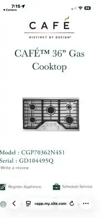 Cafe 36-in 5 burners Stainless steel Gas Cooktop BRAND NEW
