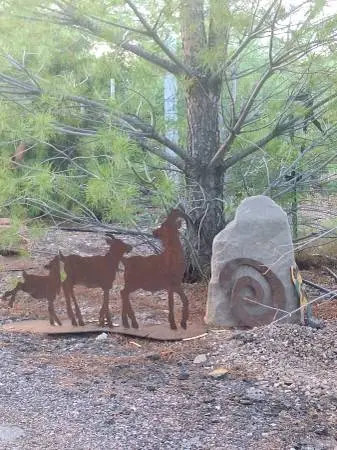Goats, metal art garden statue