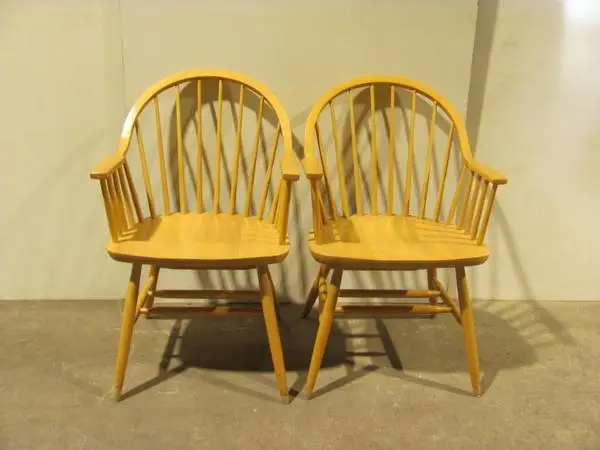 SET OF 2: Vintage Loewenstein maple wood wooden chair chairs