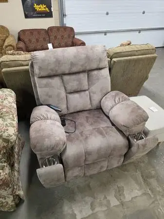 Gray Electric Lift Assist Recliner Chair with Heat & Massage #536-11