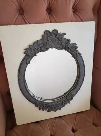 Vintage Look Ornate NewDecorative Mirror Framed on Wood Base Home Shop