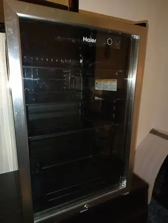 Haier mini fridge with glass front