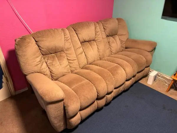 Poofy Reclining Couch