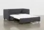 Grey Fabric 64 Full Convertible Futon Foam Sleeper Loveseat 64