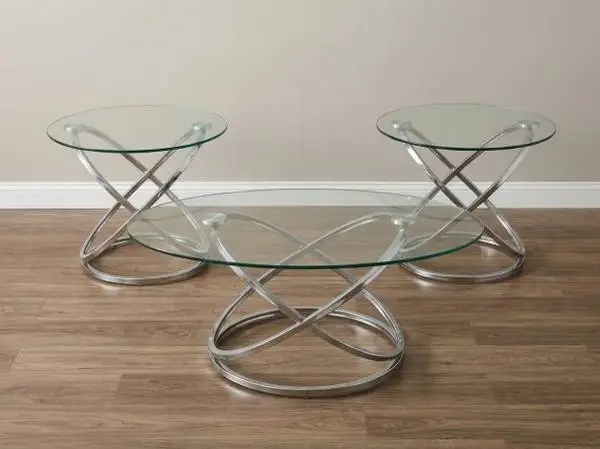 Modern 3-Piece Glass Table Set