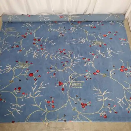 Hand Tufted Chinoiserie/Deco Wool Low Pile Area Rug 9 X 12