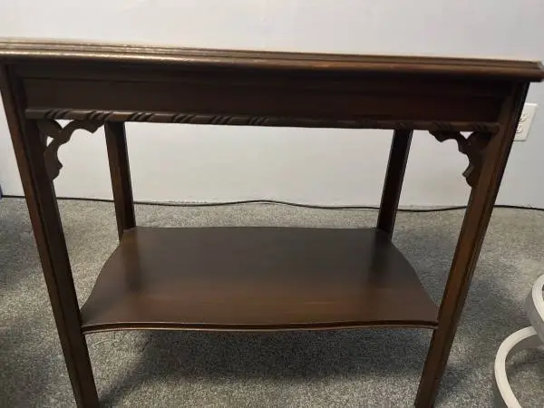 Antique walnut side table-unique design, very solid