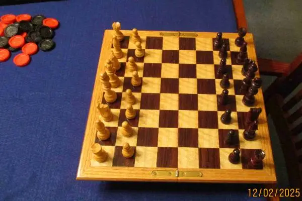 Chess/checker set in travel case