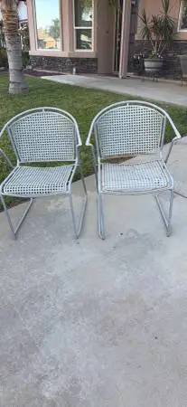 2 metal patio chairs